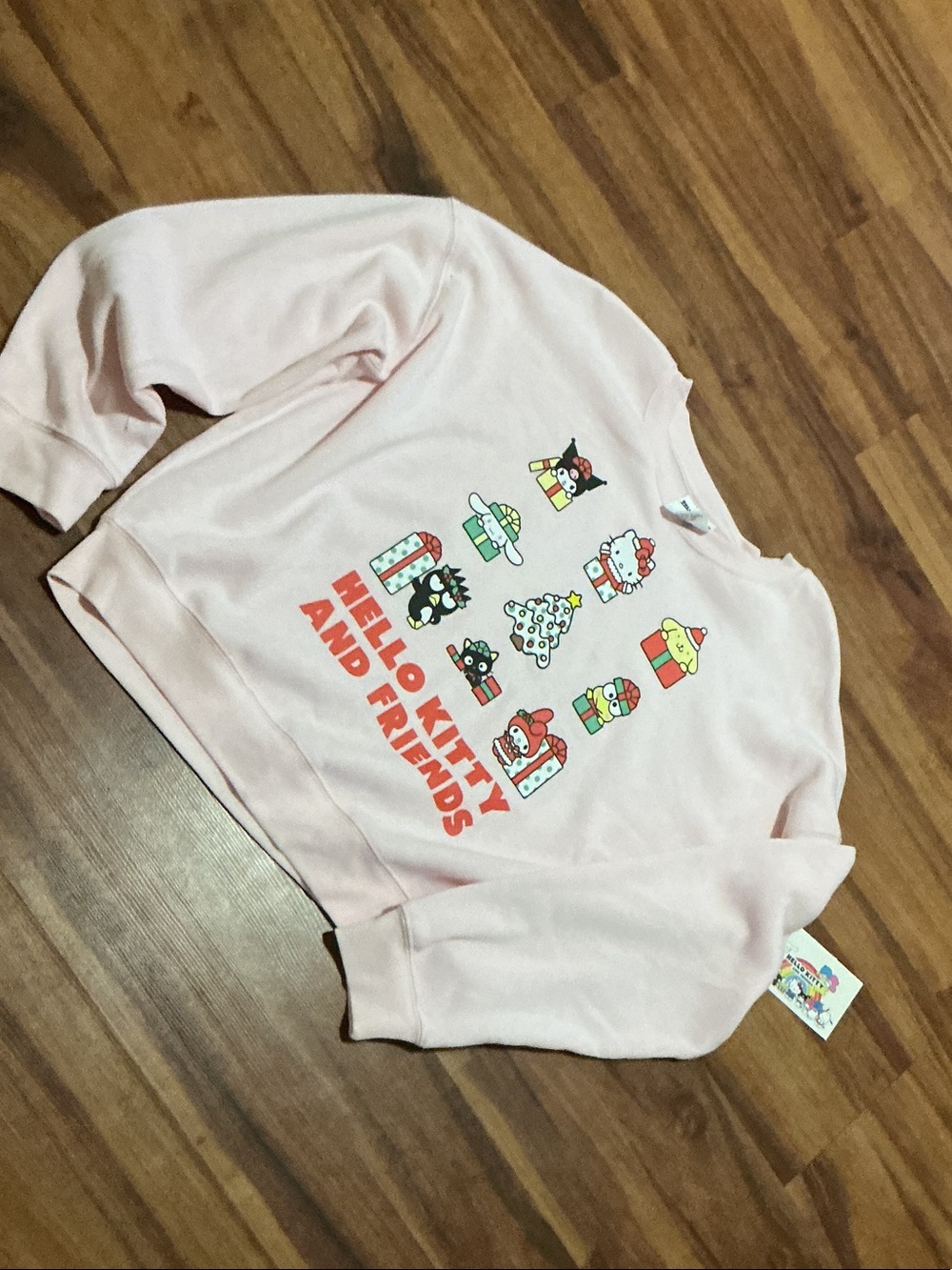 Hello Kitty Light Pink women Pullover Sweatshirt with Character Print medium